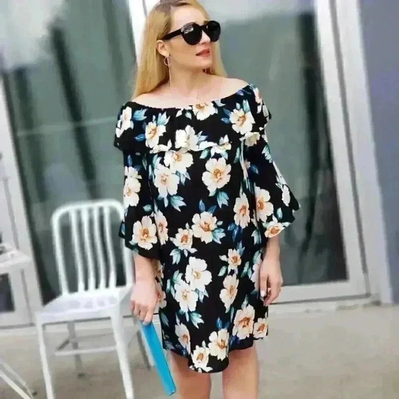 Enchanted Off Shoulder Floral Dress - Picture 4 of 4